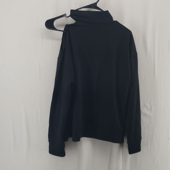 Nine West Black Knit top Medium cold Shoulder (AL) - Picture 7 of 8